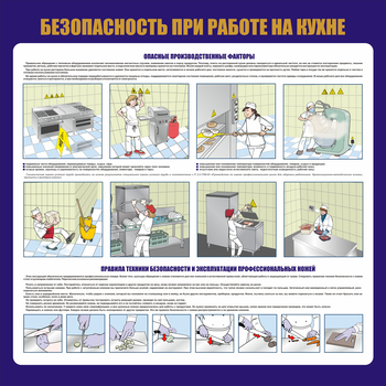 С154 Общепит. Безопасность при работе на кухне (1000х1000 мм) - Стенды - Тематические стенды - Магазин охраны труда Протекторшоп