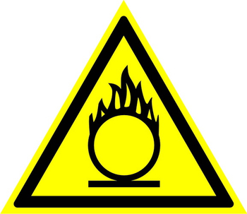 W11 пожароопасно! окислитель (пластик, сторона 200 мм) - Знаки безопасности - Предупреждающие знаки - Магазин охраны труда Протекторшоп